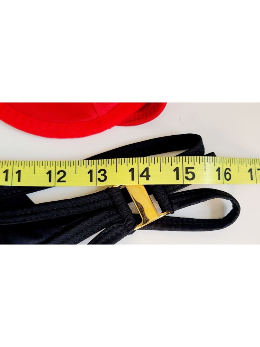 Bikini Set Siren Red & Black Gold Accents Underwire Top Strappy Bottoms - Picture 13 of 15